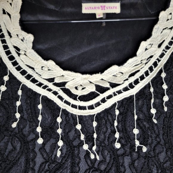 Altar'd State Black Paisley Lace Dress, size small - Picture 2 of 5